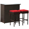 Virasat Outdoor Patio Bar Sets 2 Chairs 1 Table Dark Brown-VIRASAT FURNITURE & FURNISHING