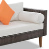 VIRASAT FURNITURE 7 SEATER L-SHAPE OUTDOOR WICKER SOFA SET 3-PIECE (BROWN & WHITE)