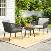 VIRASAT FURNITURE 3-PIECE ROPE PATIO SET – PERFECT FOR OUTDOOR ENTERTAINING (GREY &amp; WHITE)