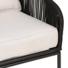 VIRASAT FURNITURE 3 Piece Outdoor Rope Bistro Set (Black & White)