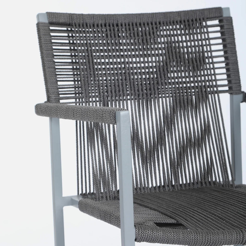 VIRASAT FURNITURE Outdoor Rope 3-Piece Patio Set (Grey)