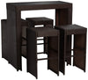Virasat Outdoor Patio Bar Sets 4 Chairs and 1 Table Dark Brown-VIRASAT FURNITURE & FURNISHING
