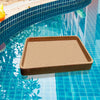 Virasat Luxury Floating Serving Tray For Swimming Pool - Light Brown (Rectangle)-VIRASAT FURNITURE & FURNISHING