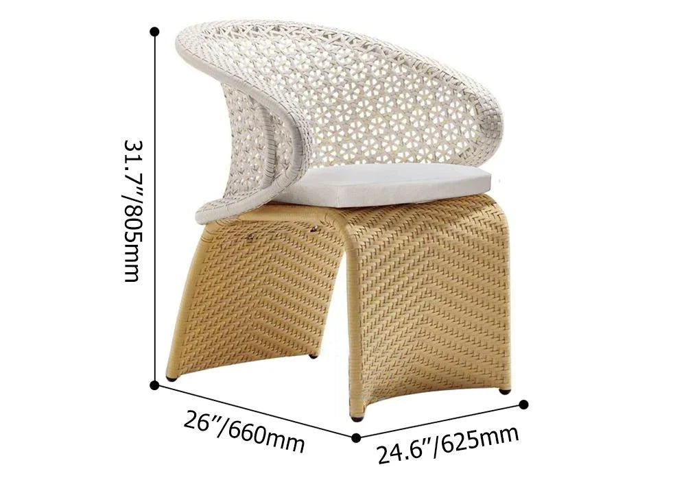 Virasat Outdoor Patio Seating Set 6 Chairs and 1 Table Set (Tan + White)-VIRASAT FURNITURE & FURNISHING