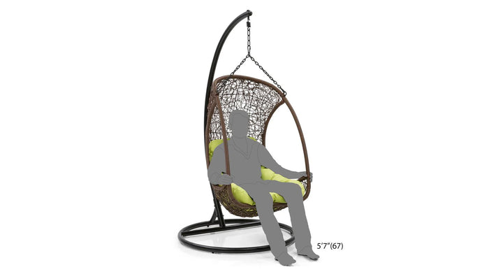 Virasat Nucci Single Seater Hanging Swing With Stand For Balcony , Garden Swing (Dark Brown)