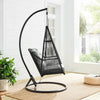 Virasat Single Seater Hanging Swing With Stand For Balcony, Garden (Black) Braided & Rope-VIRASAT FURNITURE & FURNISHING