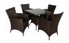Virasat Outdoor Patio Seating Set 4 Chairs and 1 Table Set (Dark Brown)-VIRASAT FURNITURE & FURNISHING
