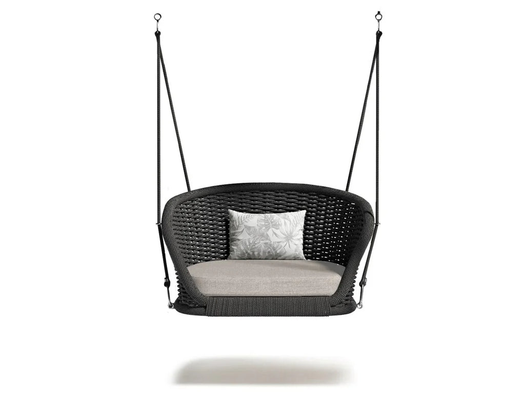 VIRASAT FURNITURE EON SINGLE SEATER HANGING SWING WITHOUT STAND FOR BALCONY & GARDEN SWING (BLACK)