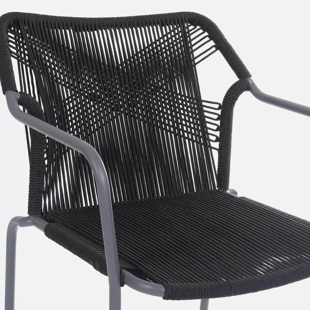 VIRASAT FURNITURE 3-Piece Outdoor Grey Rope Patio Set with Cushions & Center Table