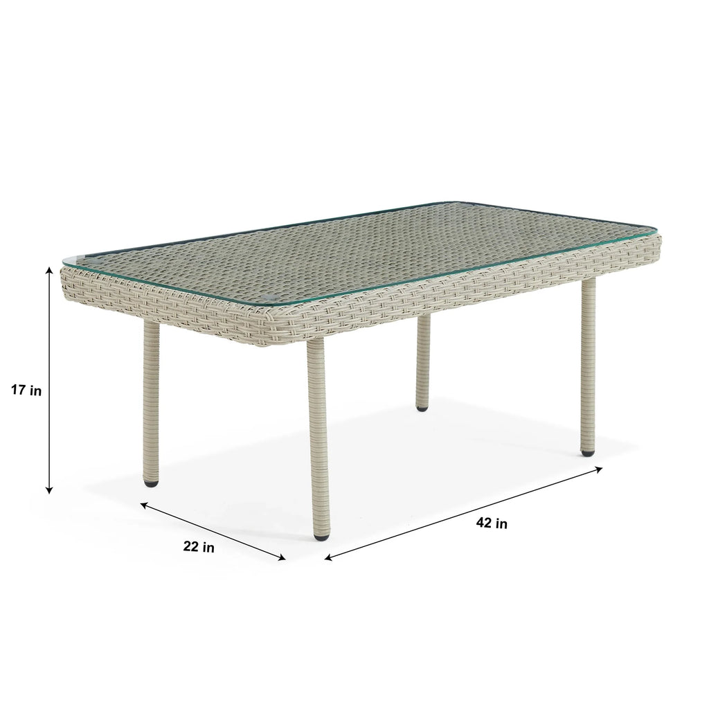 Virasat Outdoor Garden Balcony Sofa Set 2 Seater, 2 Single Seater and 1 Center Table Set (Cream)-VIRASAT FURNITURE & FURNISHING