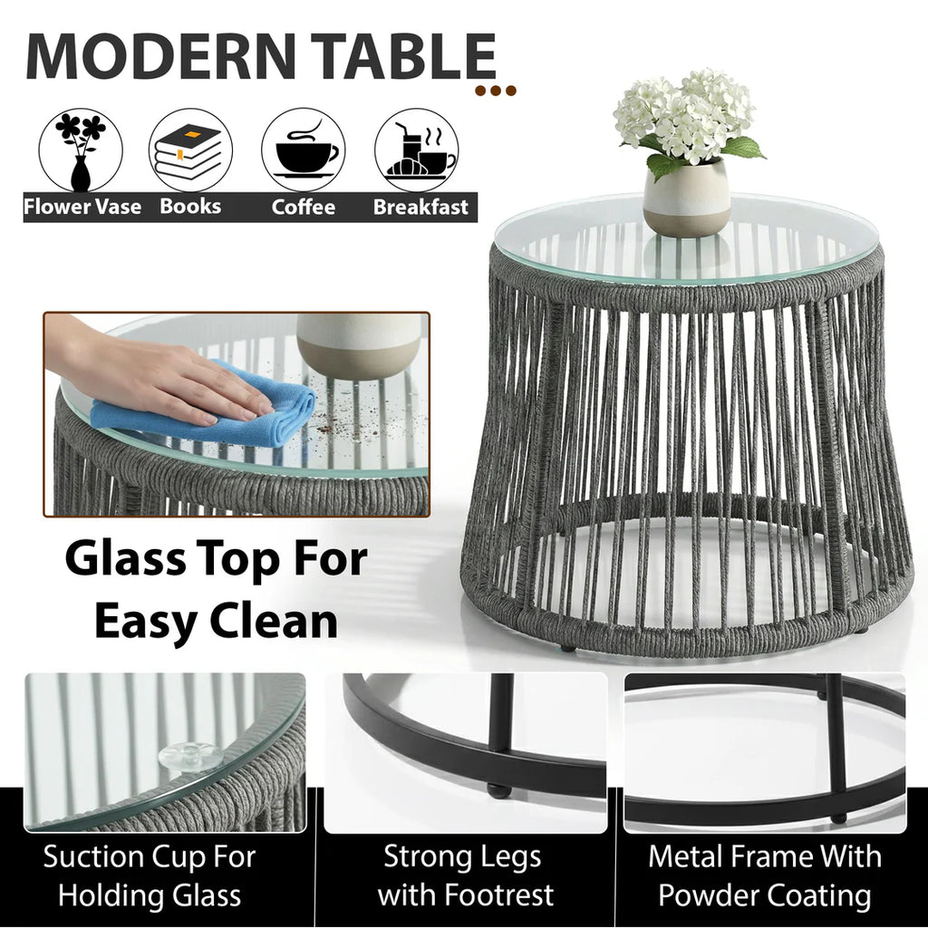 Intra Outdoor Patio Seating Set 2 Chairs and 1 Table Set