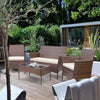 Virasat Outdoor Sofa Set 2 Seater, 2 Single Seater and 1 Center Table (Brown + White)-VIRASAT FURNITURE & FURNISHING