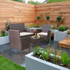 Virasat Outdoor Sofa Set 2 Seater, 2 Single Seater and 1 Center Table (Brown + White)-VIRASAT FURNITURE & FURNISHING