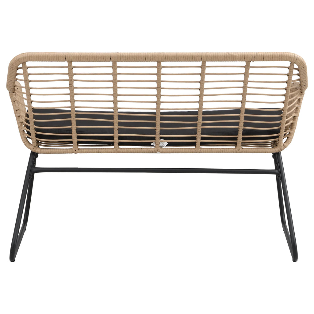 Virasat Outdoor Garden Balcony Sofa Set 2 Seater, 2 Single Seater and 1 Center Table Set (Black + Tan)-VIRASAT FURNITURE & FURNISHING