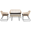 Virasat Outdoor Garden Balcony Sofa Set 2 Seater, 2 Single Seater and 1 Center Table Set (Black + Tan)-VIRASAT FURNITURE & FURNISHING