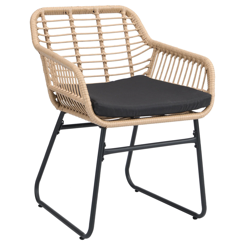 Virasat Outdoor Garden Balcony Sofa Set 2 Seater, 2 Single Seater and 1 Center Table Set (Black + Tan)-VIRASAT FURNITURE & FURNISHING