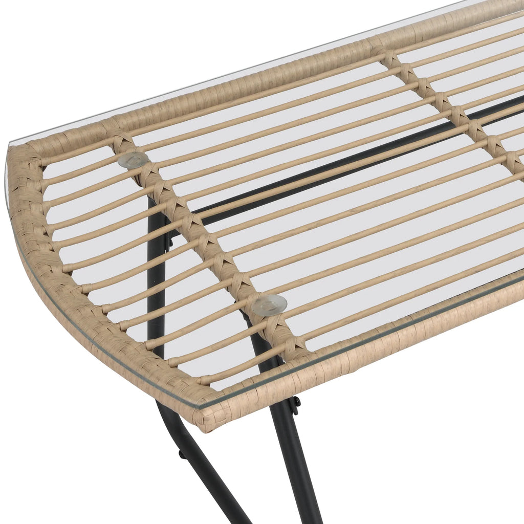 Virasat Outdoor Garden Balcony Sofa Set 2 Seater, 2 Single Seater and 1 Center Table Set (Black + Tan)-VIRASAT FURNITURE & FURNISHING