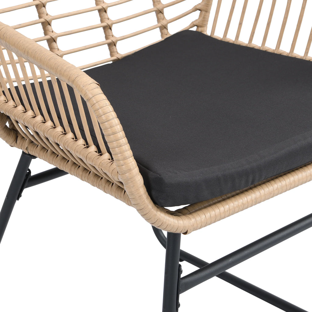 Virasat Outdoor Garden Balcony Sofa Set 2 Seater, 2 Single Seater and 1 Center Table Set (Black + Tan)-VIRASAT FURNITURE & FURNISHING