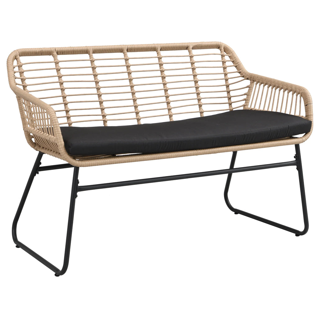 Virasat Outdoor Garden Balcony Sofa Set 2 Seater, 2 Single Seater and 1 Center Table Set (Black + Tan)-VIRASAT FURNITURE & FURNISHING