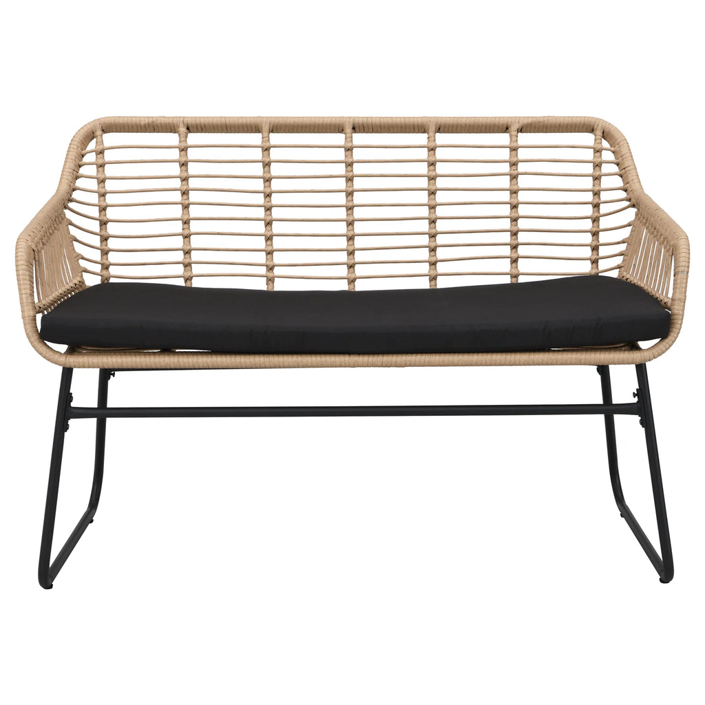 Virasat Outdoor Garden Balcony Sofa Set 2 Seater, 2 Single Seater and 1 Center Table Set (Black + Tan)-VIRASAT FURNITURE & FURNISHING