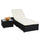 Virasat Outdoor Swimming Poolside Lounger With 1 Side Table Black White-VIRASAT FURNITURE & FURNISHING