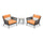 Virasat Outdoor Patio Seating Set 2 Chairs and 1 Table Set (ORANGE) Braided & Rope-VIRASAT FURNITURE & FURNISHING