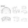 Virasat 8 Seater Half-Moon Sofa Outdoor Patio Set Grey Cushion-VIRASAT FURNITURE & FURNISHING