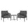 Virasat Outdoor Patio Seating Set 2 Chairs and 1 Table Set (Dark Grey)-VIRASAT FURNITURE & FURNISHING