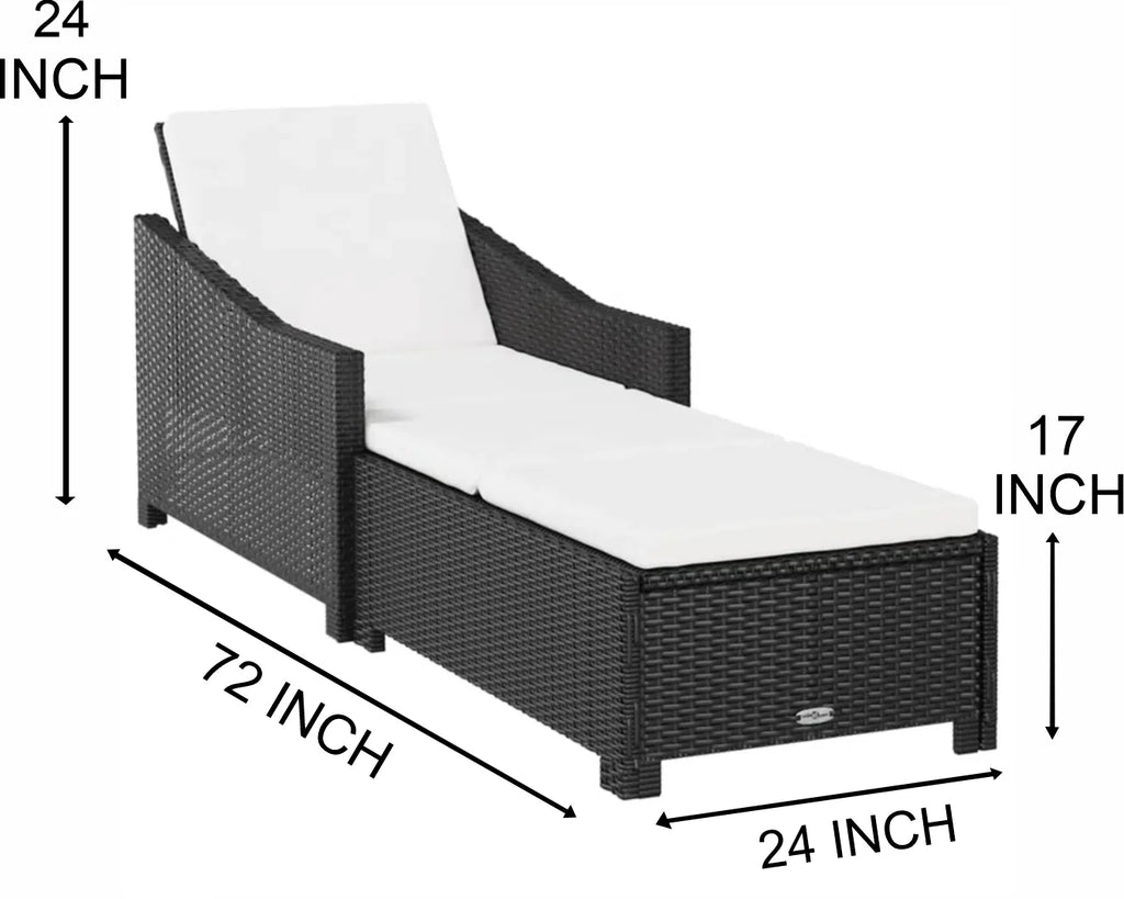 Virasat Outdoor Swimming Poolside Lounger Black-VIRASAT FURNITURE & FURNISHING
