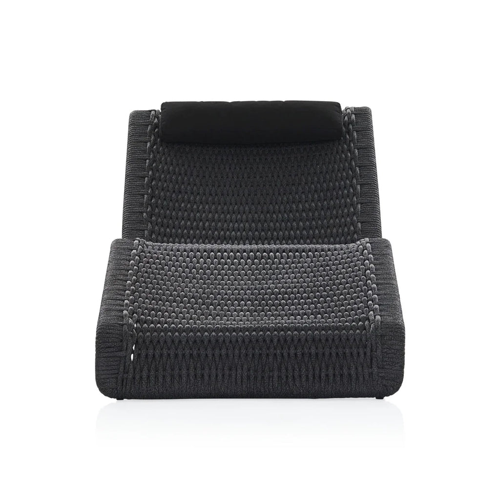 Virasat Outdoor Swimming Poolside Lounger Set of 2 (Black) Braided & Rope-VIRASAT FURNITURE & FURNISHING