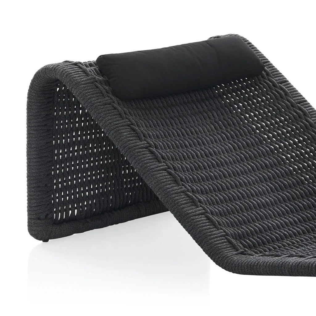Virasat Outdoor Swimming Poolside Lounger Set of 2 (Black) Braided & Rope-VIRASAT FURNITURE & FURNISHING