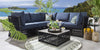 Virasat Outdoor Sofa Set 5 Seater and 1 Center Table Set (Blue) Braided & Rope-VIRASAT FURNITURE & FURNISHING