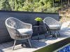 VIRASAT FURNITURE FAUX OUTDOOR PATIO SEATING SET 2 CHAIRS AND 1 TABLE SET (GREY) BRAIDED & ROPE