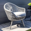 VIRASAT FURNITURE FAUX OUTDOOR PATIO SEATING SET 2 CHAIRS AND 1 TABLE SET (GREY) BRAIDED & ROPE