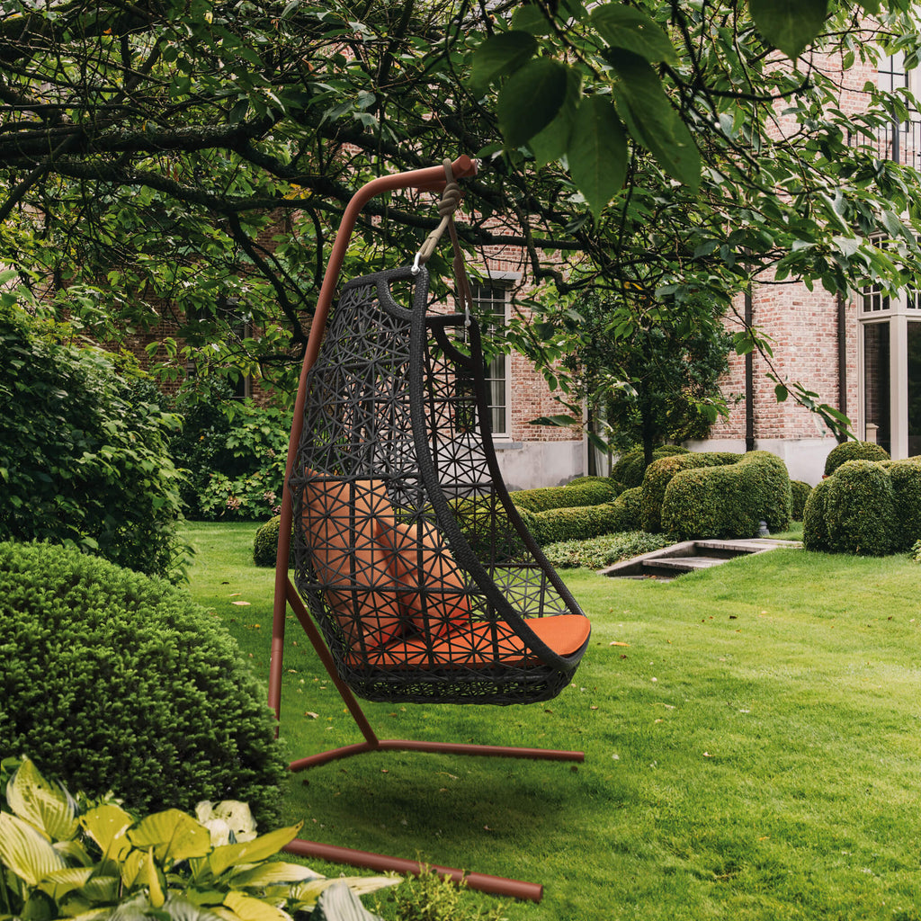 Virasat Single Seater Hanging Swing With Stand For Balcony, Garden Swing-VIRASAT FURNITURE & FURNISHING