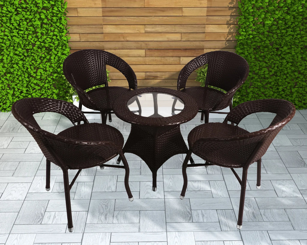 Virasat Outdoor Patio Seating Set 4 Chairs and 1 Table Set-VIRASAT FURNITURE & FURNISHING