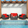 Virasat Outdoor Sofa Set 2 Seater, 2 Single Seater and 1 Center Table (Red)-VIRASAT FURNITURE & FURNISHING