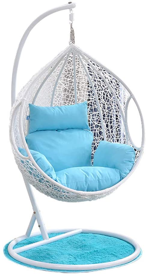 Virasat Single Seater Hanging Swing With Stand For Balcony, Garden Swing (White)-VIRASAT FURNITURE & FURNISHING