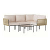 VIRASAT FURNITURE 5 SEATER L-SHAPE OUTDOOR ROPE SOFA SET (BEIGE & CREAM)