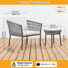 VIRASAT FURNITURE 3-PIECE ROPE PATIO SET – PERFECT FOR OUTDOOR ENTERTAINING (GREY &amp; WHITE)