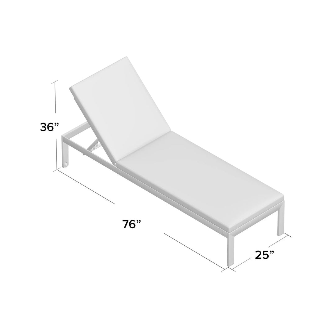 Virasat Bright Outdoor Swimming Poolside Lounger With 1 Side Table (White)