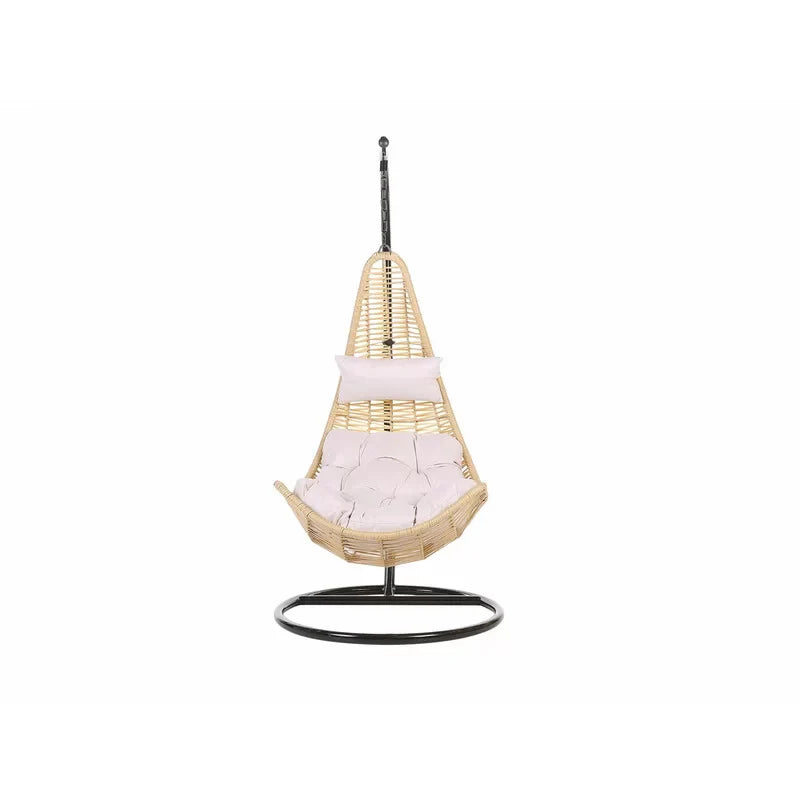 VIRASAT FURNITURE LEONZIO SINGLE SEATER HANGING SWING WITH STAND FOR BALCONY & GARDEN SWING (GOLD)