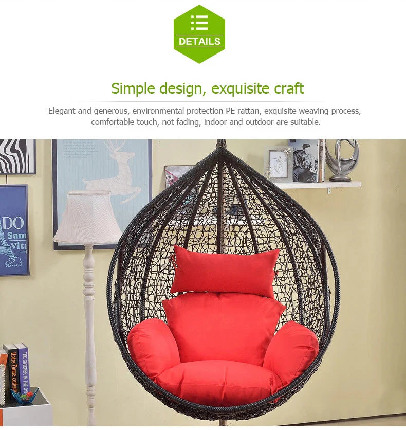 Virasat Single Seater Hanging Swing With Stand For Balcony, Garden Swing (Black)-VIRASAT FURNITURE & FURNISHING