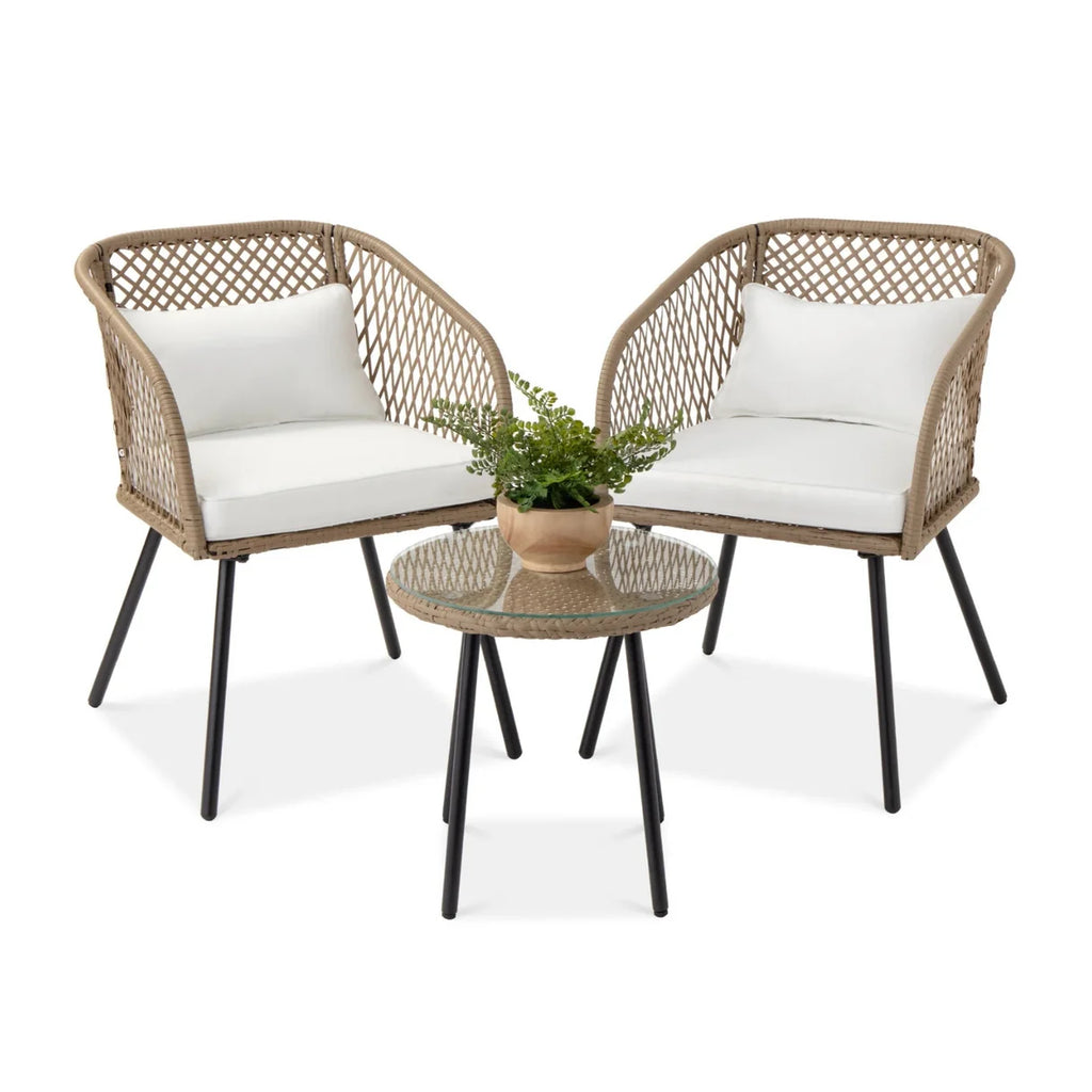 VIRASAT FURNITURE Outdoor Wicker 3-Piece Patio Set