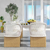 Virasat Outdoor Patio Seating Set 4 Chairs and 1 Table Set (Tan + White)-VIRASAT FURNITURE & FURNISHING