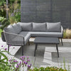 VIRASAT FURNITURE 6 SEATER L-SHAPE OUTDOOR ROPE CONVERSATION SOFA SET (GREY)