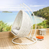 Virasat Double Seater Hanging Swing With Stand For Balcony, Garden Swing (White)-VIRASAT FURNITURE & FURNISHING