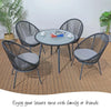 Virasat Outdoor Patio Seating Set 4 Chairs and 1 Table Set Black-VIRASAT FURNITURE & FURNISHING