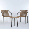 VIRASAT FURNITURE 3-Piece Outdoor Beige Rope Patio Set