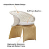 Virasat Outdoor Patio Seating Set 6 Chairs and 1 Table Set (Tan + White)-VIRASAT FURNITURE & FURNISHING